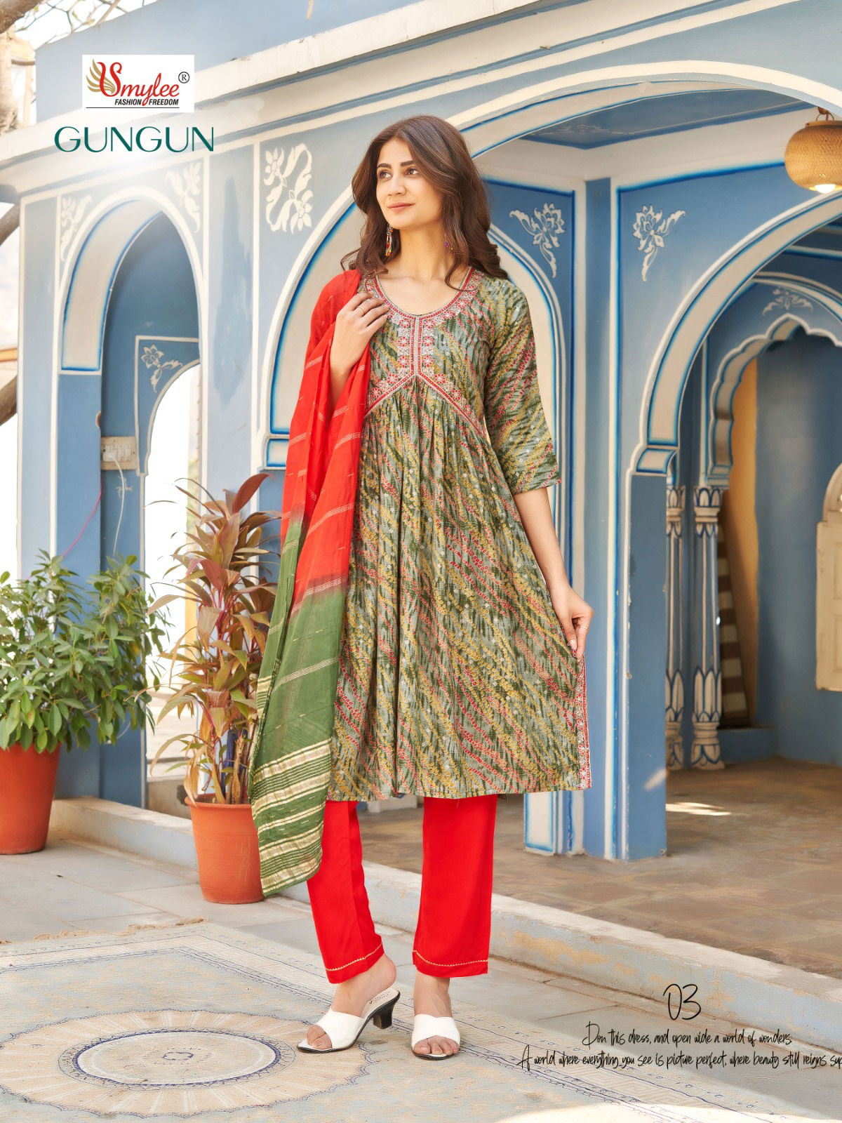 Gun Gun By Rung Rayon Alia Cut Kurti With Bottom Dupatta Wholesalers In Delhi